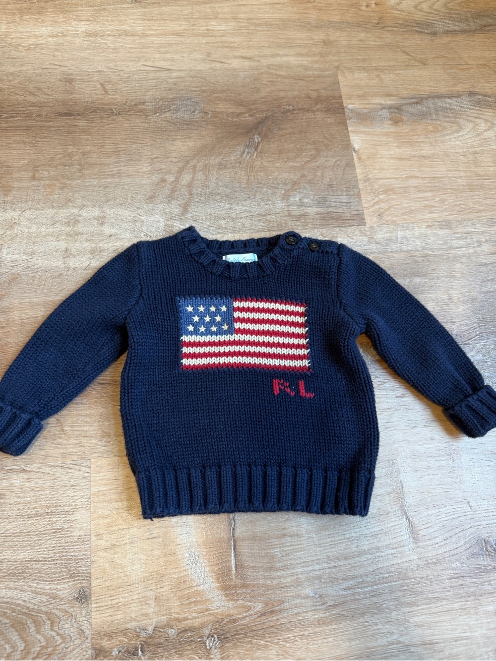 Ralph Lauren Navy Sweater with American Flag